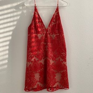 Red Free People Sequin Dress